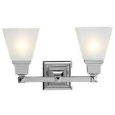 Livex Lighting 1032 - 05 Mission 2 Light Vanity Polished Chrome with Frosted Glass - Eva Essentials